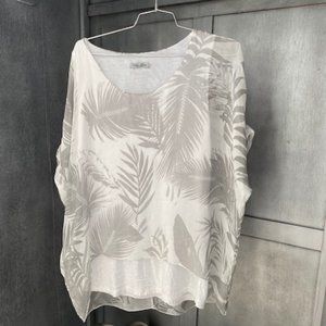 Italian Asymmetric  Flower Print Blouse